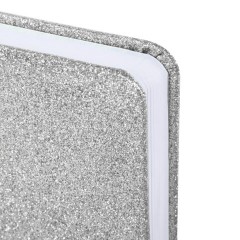 Ежедневник датированный 2026, А5, 138x213 мм, BRAUBERG "Sparkle", под кожу, блестки, серебристый, 117440 - фото 3