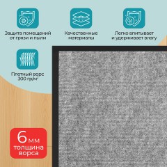 Коврик придверный 80х120 см, СЕРЫЙ, влаго-грязезащитный, 300 г/м2, мелкий рубчик, PRIMILA STANDARD, 701020 Коврик придверный 80х120 см, СЕРЫЙ, влаго-грязезащитный, 300 г/м2, мелкий рубчик, PRIMILA STANDARD, 701020 - фото 9