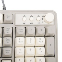 Клавиатура проводная USB, 102+98 клавиш, LED-подсветка, SONNEN K620, слоновая кость / серая, 513950 - фото 16