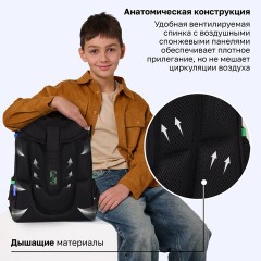 Ранец BRAUBERG PREMIUM, 2 отделения, с брелоком, "Кибер-паук", ЛАМПОЧКИ, 38х29х16 см, 273101 - фото 18