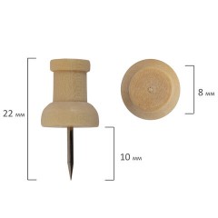 Силовые кнопки-гвоздики BRAUBERG WOOD, деревянные, 30 штук, 10 мм, 272759 Силовые кнопки-гвоздики BRAUBERG WOOD, деревянные, 30 штук, 10 мм, 272759 - фото 4