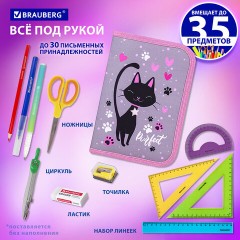 Пенал BRAUBERG, 1 отделение, 2 откидные планки, полиэстер, 21х14 см, "Elegant cat", 271514 Пенал BRAUBERG, 1 отделение, 2 откидные планки, полиэстер, 21х14 см, "Elegant cat", 271514 - фото 10