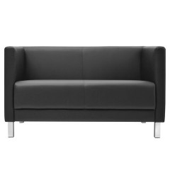 Диван мягкий двухместный "Атланта", "М-01", 1230х670х715 мм, c подлокотниками, экокожа, черный - фото 2