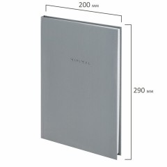 Блокнот БОЛЬШОЙ ФОРМАТ 200х290 мм, А4, 80 л., твердый, клетка, BRAUBERG "Minimal", серый, 116433 Блокнот БОЛЬШОЙ ФОРМАТ 200х290 мм, А4, 80 л., твердый, клетка, BRAUBERG "Minimal", серый, 116433 - фото 2