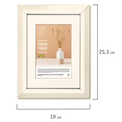 Рамка 15х21 см с паспарту 10х15 см небьющаяся, аналог IKEA, багет 26 мм, МДФ, BRAUBERG "Zool", цвет слоновая кость, 391374 Рамка 15х21 см с паспарту 10х15 см небьющаяся, аналог IKEA, багет 26 мм, МДФ, BRAUBERG "Zool", цвет слоновая кость, 391374 - фото 6