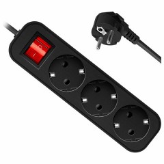 Удлинитель сетевой DEFENDER G330, 3 розетки, c заземлением, выключатель, 10А, длина 3 м, черный, 99334 Удлинитель сетевой DEFENDER G330, 3 розетки, c заземлением, выключатель, 10А, длина 3 м, черный, 99334 - фото 2