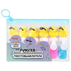 Набор текстовыделителей с топперами 6 ЦВЕТОВ НЕОН, "КРУТЫЕ УТЯТА", линия 1-4 мм, FUNSTER (ФАНСТЕР), 152647 - фото 2