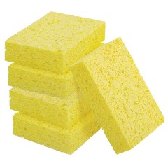Губки для посуды 110х70х20 мм, ЦЕЛЛЮЛОЗНЫЕ, КОМПЛЕКТ 5 штук, желтые, LAIMA, 700259 - фото 3