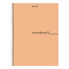 Тетрадь А4, 120 л., BRAUBERG, гребень, клетка, матовая ламинация, "Минимал Цвет", 405642 - фото 5
