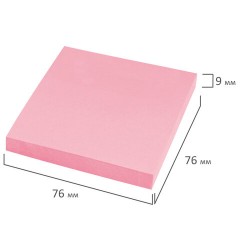 Блок самоклеящийся (стикеры) STAFF STANDARD, ПАСТЕЛЬНЫЙ 76х76 мм, розовый, 100 листов, 116576 - фото 3