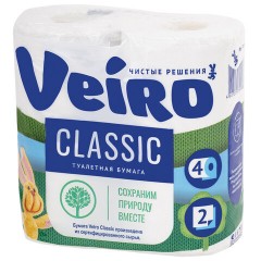 Бумага туалетная бытовая, спайка 4 шт., 2-х слойная (4х17,5 м), VEIRO Classic (Вейро), белая, 5с24 Бумага туалетная бытовая, спайка 4 шт., 2-х слойная (4х17,5 м), VEIRO Classic (Вейро), белая, 5с24 - фото 3