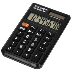 Калькулятор карманный CROMEX (КРОМЕКС) CX-210N-BK (96х62 мм), 8 разрядов, двойное питание, черный, 273834 - фото 3