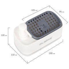 Диспенсер/дозатор DUET для мыла и моющего средства + губка, БЕЛЫЙ, 11х20х12 см, LAIMA HOME, 700043 - фото 9