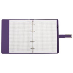 Тетрадь на кольцах А5, 180х220 мм, 120 л., под кожу soft-touch, застежка, BRAUBERG SHADE, фиолетовый, 405247 - фото 6