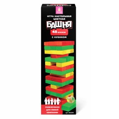Игра настольная "ЦВЕТНАЯ БАШНЯ", 48 окрашенных деревянных блоков + кубик, ЗОЛОТАЯ СКАЗКА, 662295 - фото 9