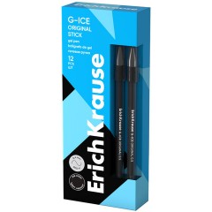 Ручка гелевая ERICH KRAUSE "G-Ice", ЧЕРНАЯ, корпус прозрачный, игольчатый узел 0,5 мм, линия письма 0,4 мм, 39004 - фото 8