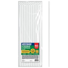 Клеевые стержни белые, клейкость МАКСИМУМ (стройка, ремонт, хобби), 7х270 мм, 50 штук, RABBITEX (РАББИТЕКС), 671485