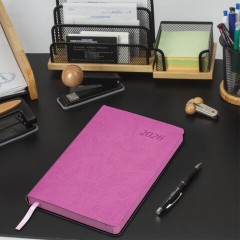 Ежедневник датированный 2026 А5 138x213 мм, BRAUBERG "Stylish", под кожу, гибкий, розовый, 117099 - фото 5