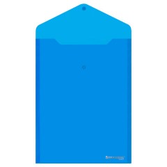 Папка-конверт с кнопкой прозрачная А4 BRAUBERG UNIVERSAL, вертикальная, синяя, 0,15 мм, 273076 - фото 3