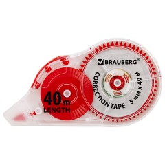 Корректирующая лента BRAUBERG EXTRA LENGTH, 5 мм х 40 м, механизм перемотки, корпус прозрачный, блистер, 272502 - фото 2