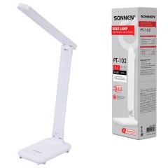 Настольная лампа / светильник беспроводная SONNEN PT-102, USB, LED, 3 Вт, 3 режима, белый, 238777 - фото 2