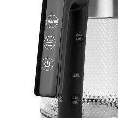 Чайник электрический с терморегулятором SONNEN KT-1809D, 1,8 л, 2200 Вт, 5 цветов подсветки, 5 температур, стекло текстура ромб, 455141 - фото 5