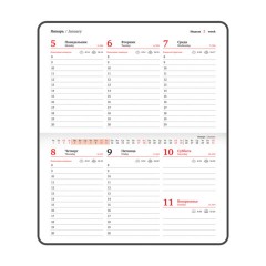 Еженедельник датированный 2026 МАЛЫЙ ФОРМАТ 95х155 мм, А6, BRAUBERG "Foliage", под кожу, розовый, 117199 - фото 15