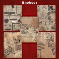 Бумага для скрапбукинга 15х21 см "Старая бумага", односторонняя, 30 листов, 90 г/м2, ОСТРОВ СОКРОВИЩ, 665447 - фото 7