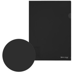 Папка-уголок жесткая, непрозрачная (тонированная), А4, BRAUBERG UNIVERSAL, черная, 0,18 мм, 273056 - фото 6