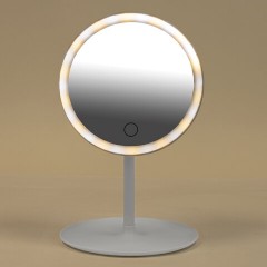 Зеркало настольное с LED-подсветкой для макияжа, диаметр 17 см, 3 режима свечения, аккумулятор 800 mAh, цвет белый, WBZ (ВБЗ), 609332 - фото 8