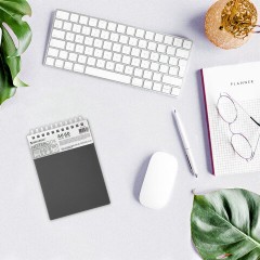 Блокнот МАЛЫЙ ФОРМАТ А6, 60 л., силиконовый гребень, обложка пластик, клетка, BRAUBERG, серый, 117566 - фото 9