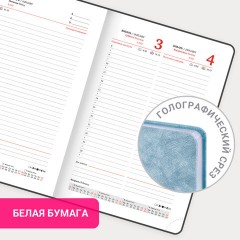 Ежедневник датированный 2026, А5, 138х213 мм, BRAUBERG "Ice", под кожу, голубой, 117389 - фото 16