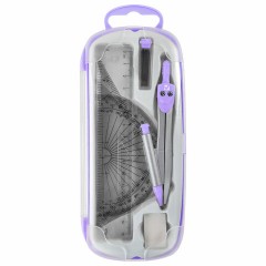 Готовальня BRAUBERG SCHOOL KIT, 9 предметов, циркуль 125 мм, чертежные принадлежности, лаванда, 210713 Готовальня BRAUBERG SCHOOL KIT, 9 предметов, циркуль 125 мм, чертежные принадлежности, лаванда, 210713 - фото 3