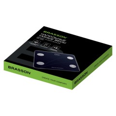 Весы напольные диагностические BRASSON (БРАССОН) FS-33D, 30x30 см, до 180 кг, 15 параметров, стекло, черные, 458447 - фото 8