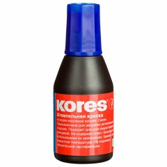 Краска штемпельная KORES синяя 28 мл, на водно-масляной основе, 71304, 3181