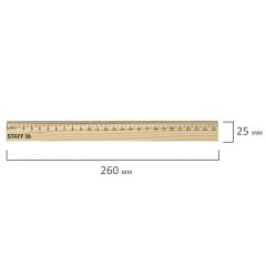 Линейка деревянная 25 см, STAFF, канадская сосна, 210799 - фото 6