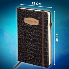 Скетчбук, слоновая кость 140 г/м2, 130х210 мм, 80 л., КОЖЗАМ, резинка, BRAUBERG ART CLASSIC, CROCO, коричневый, 116471 Скетчбук, слоновая кость 140 г/м2, 130х210 мм, 80 л., КОЖЗАМ, резинка, BRAUBERG ART CLASSIC, CROCO, коричневый, 116471 - фото 11