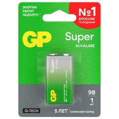 Батарейка GP Super 6LR61/Крона 9V/1604A 1604A-5CR1/1604AA21-5CRSBC1 бл/1 - фото 4
