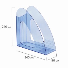 Лоток вертикальный для бумаг BRAUBERG "Delta", 240х90х240 мм, тонированный синий, 237245 Лоток вертикальный для бумаг BRAUBERG "Delta", 240х90х240 мм, тонированный синий, 237245 - фото 9