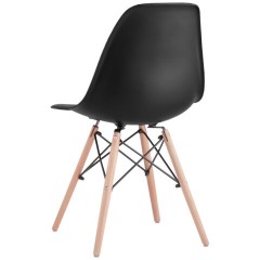 Стулья BRABIX "Eames CF-010", КОМПЛЕКТ 4 шт., пластик черный, опоры дерево/металл, 532631, 2033A - фото 4