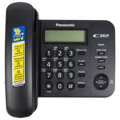 Телефон PANASONIC KX-TS2356RUB, черный, память 50 номеров, АОН, ЖК-дисплей с часами, тональный / импульсный режим - фото 2