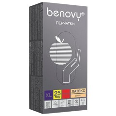 Перчатки латексные смотровые 25 пар (50 шт.), прочные, размер XL (очень большой), BENOVY High Risk, ЧЗ Перчатки латексные смотровые 25 пар (50 шт.), прочные, размер XL (очень большой), BENOVY High Risk, ЧЗ - фото 3
