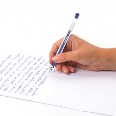 Ручка гелевая с грипом BRAUBERG "Fine Gel", СИНЯЯ, игольчатый узел 0,5 мм, линия письма 0,35 мм, 141179 - фото 6