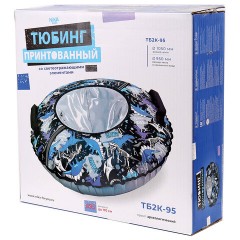 Тюбинг-ватрушка, 95 см, с принтом, "Динозавры", верх оксфорд, Nk, ТБ2К-95/Д - фото 2
