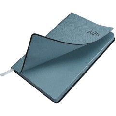 Ежедневник датированный 2026 А5 138x213 мм, BRAUBERG "Stylish", под кожу, гибкий, серо-голубой, 117105 - фото 4