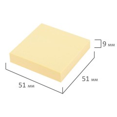 Блок самоклеящийся (стикеры) STAFF STANDARD, ПАСТЕЛЬНЫЙ 51х51 мм, желтый, 100 листов, 116577 - фото 3