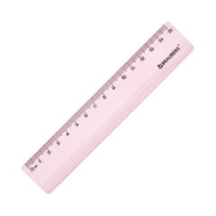 Линейка пластиковая 15 см BRAUBERG "PASTEL", тонированная, ассорти, 117012 - фото 5