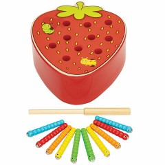 Сортер-рыбалка магнитный деревянный развивающий "Клубника", BRAUBERG KIDS, 665245 - фото 2