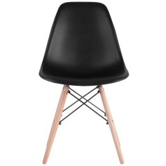 Стулья BRABIX "Eames CF-010", КОМПЛЕКТ 4 шт., пластик черный, опоры дерево/металл, 532631, 2033A - фото 5