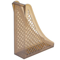 Лоток вертикальный для бумаг BRAUBERG ECO, 240х80х290 мм, сетчатый, дымчатый, 239015 - фото 2